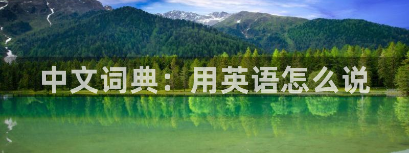 龙八国际官方：中文词典：用英语怎么说